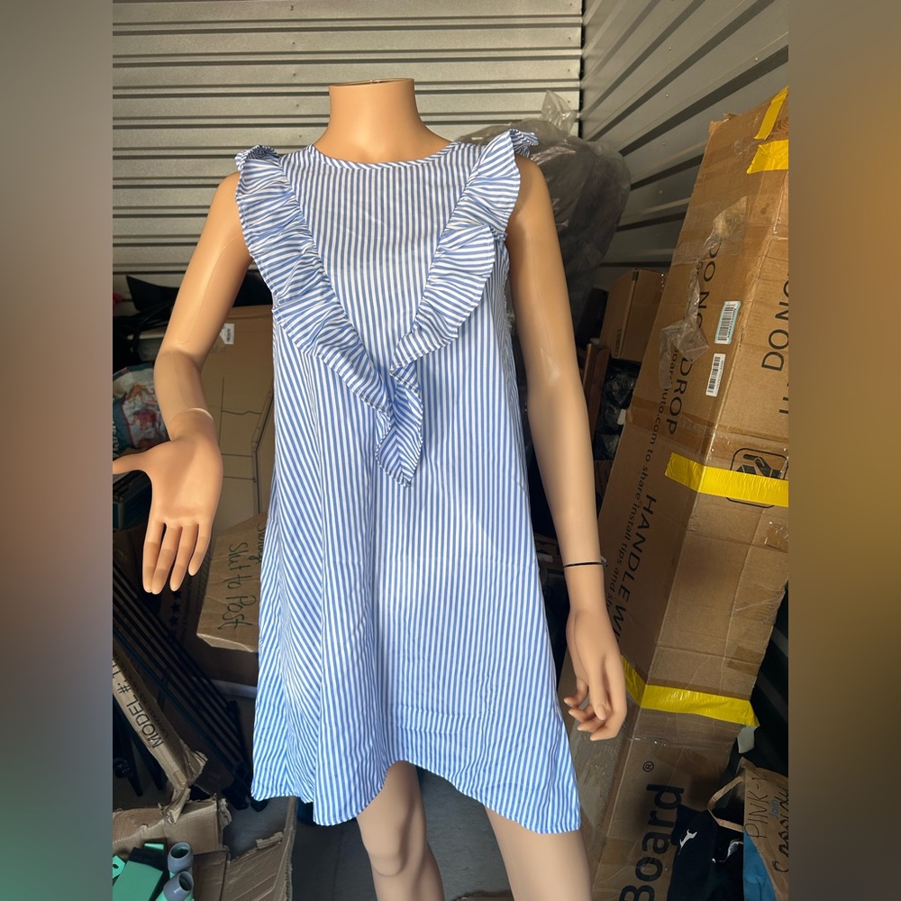 Shein XS Blue /White Stripped  Dress